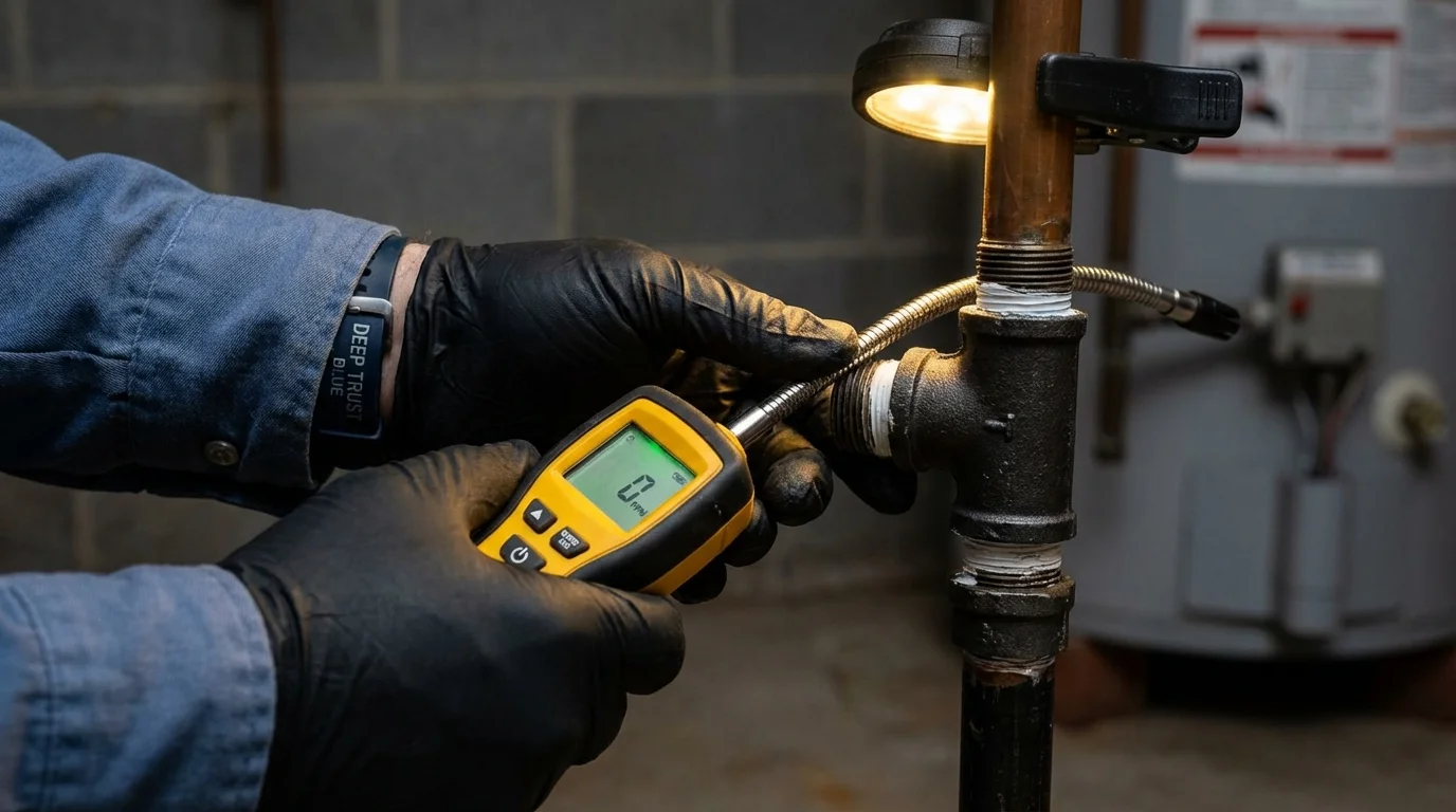 Gas leak detection with electronic sniffer by Johns Plumbing LLC in Fresh Meadows